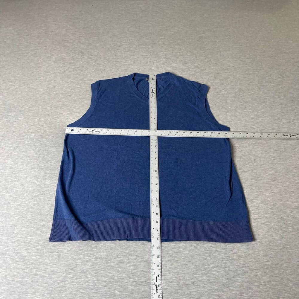 Gap Men’s Cable Knit Solid Blue V-Neck Sweater Ve… - image 3